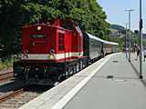 Schwarzenberg v�g�llom�s. A vonatunk innen a helyi vas�ti m�zeumba indul, de az most kimarad, mivel a visszaindul�sig �gysem tudn�m megn�zni az eg�szet